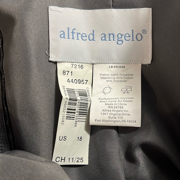 NWOT Alfred Angelo Top -Grey formal one shoulder ruched Satin top Sz 18 - Picture 8 of 12